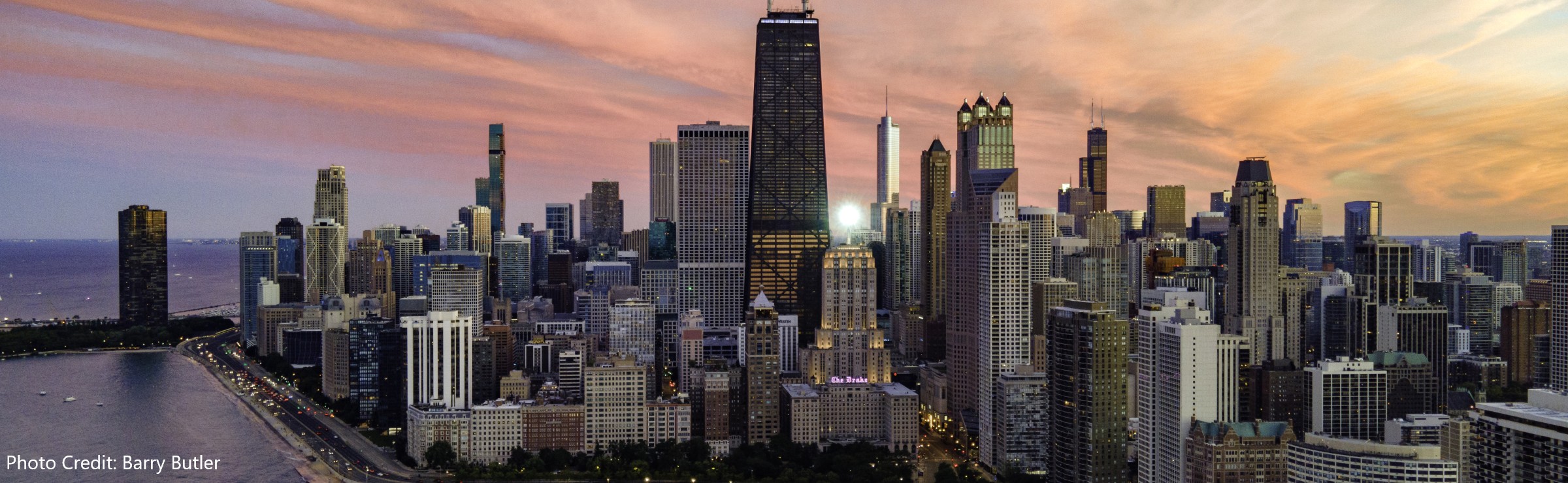 Chicago Skyline Sunset