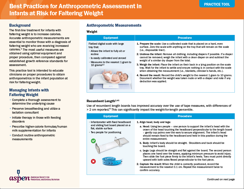 Anthropometric Assessment in Infants at Risk of Faltering Weight